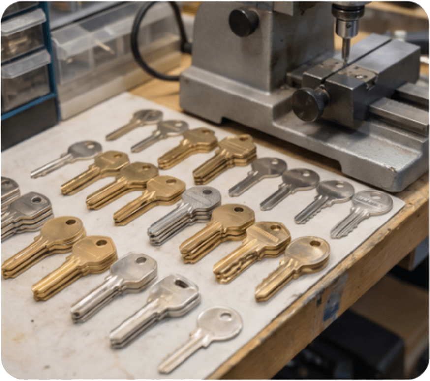 Locksmith rekeying a lock